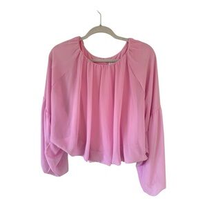 Gianni Bini Women's XL Pink Balloon Sleeve Blouse - Romantic Peasant Style -NWOT